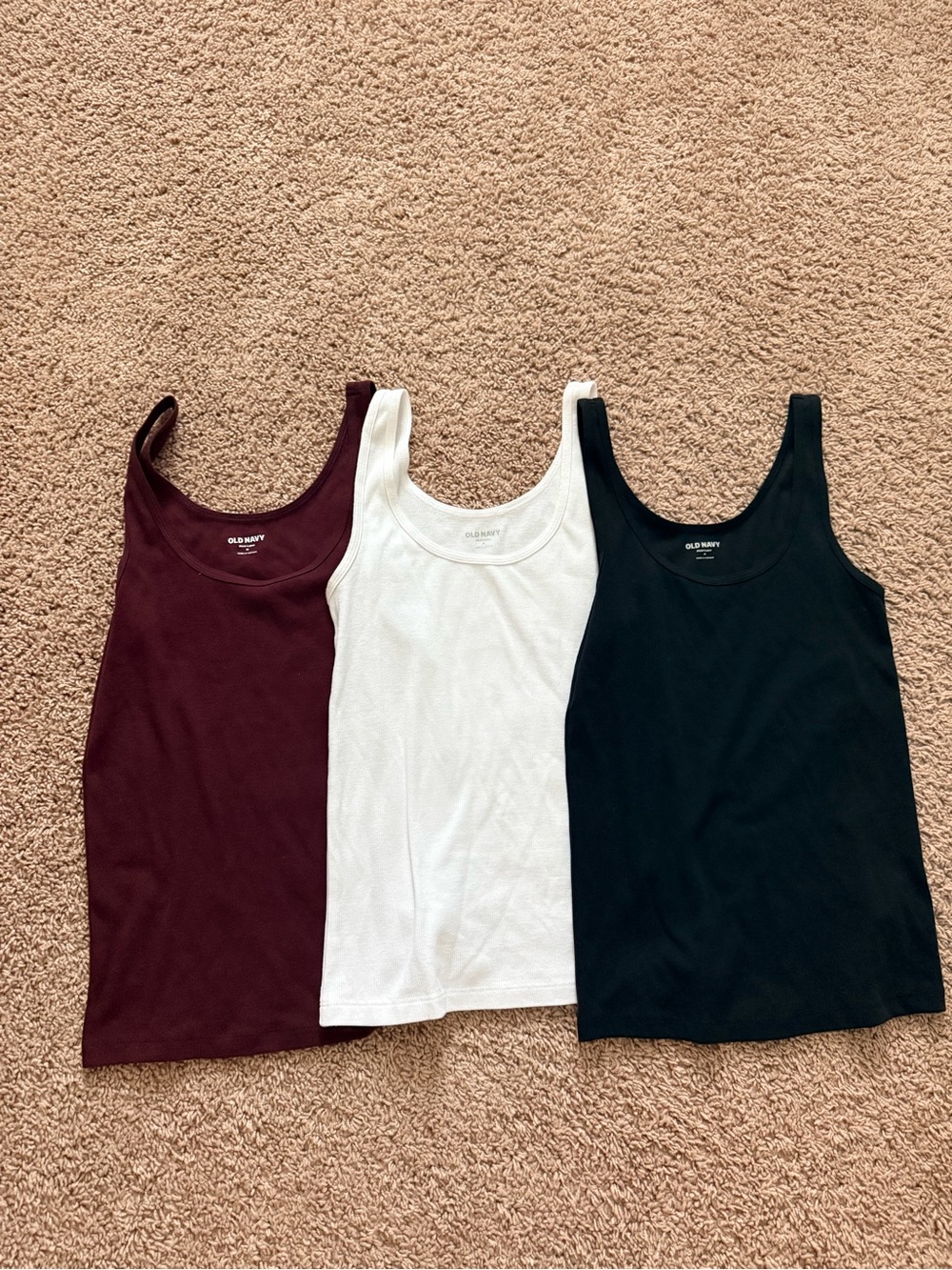 Old Navy Women's Tank Tops — Black, White, Burgundy